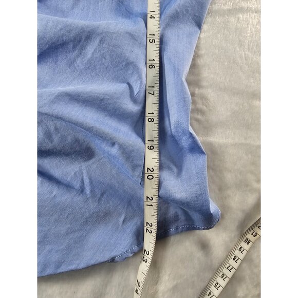 7th Avenue New York & Company Shirt Button Down 3/4 Sleeve Top-Blue-SZ M - Picture 6 of 8